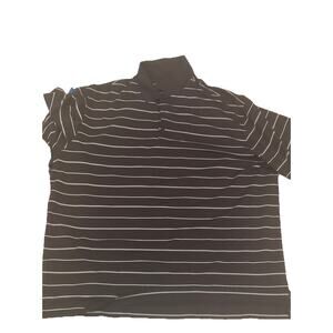 Nike Golf Dri-Fit Men's Performance Polo Shirt Black & White Striped Size XXL